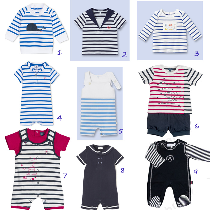 Sélection de tenues petit marin printemps-été 2015