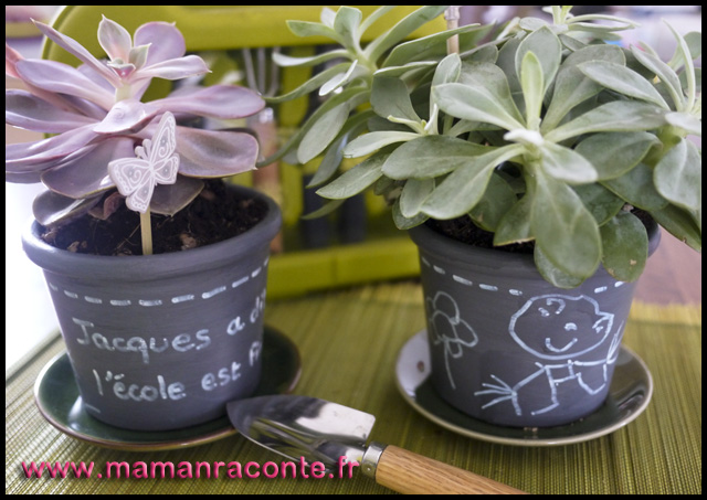 1. Pots de fleurs customisés pour la maîtresse (c) Les cahiers de Lucie-Rose