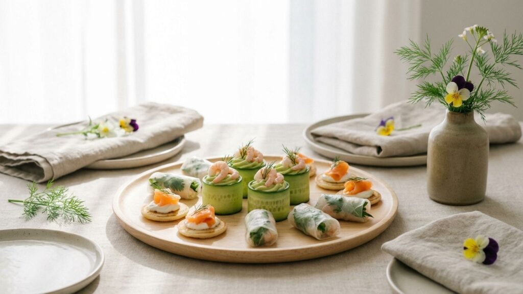 Entrées légères avant de passer au poisson