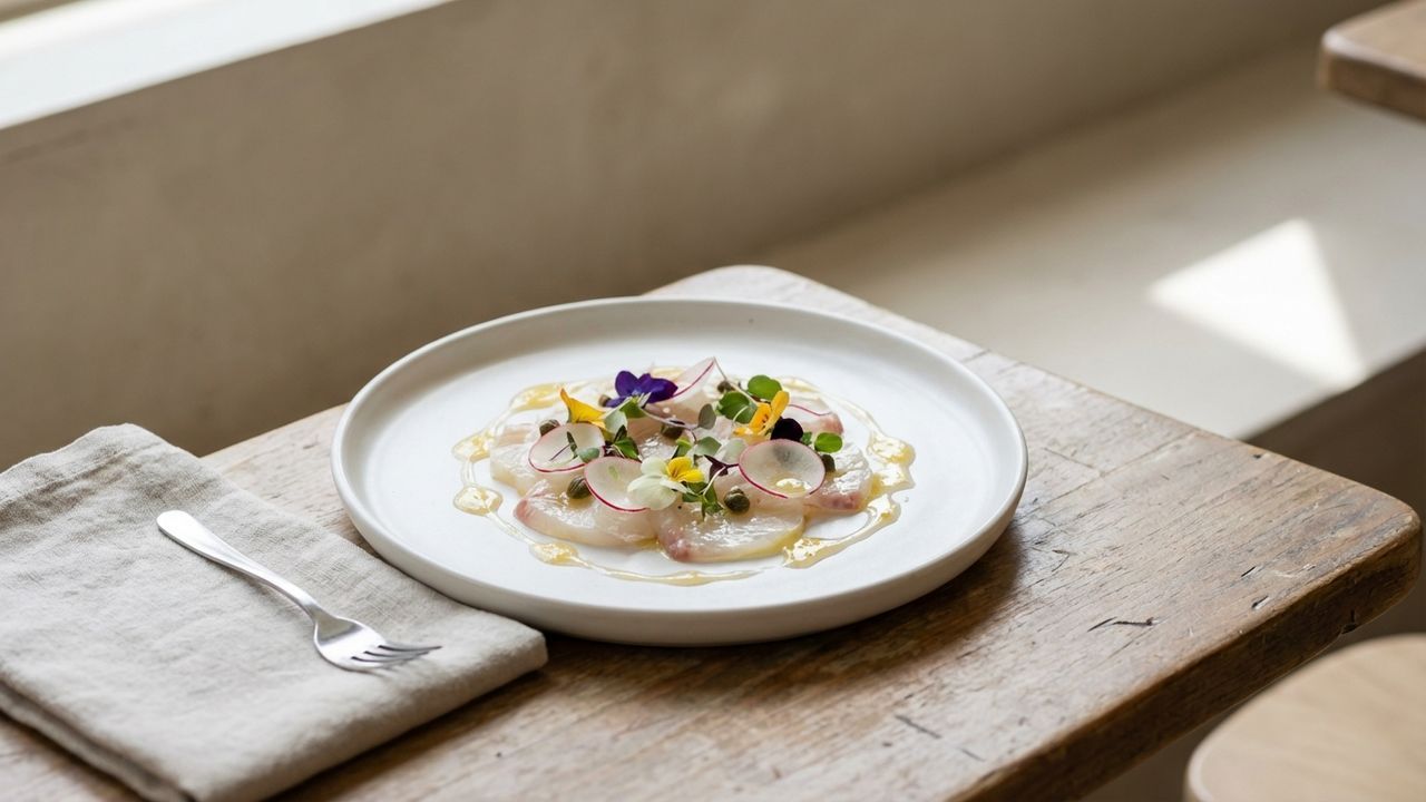 Belle assiette gastronomique d'une entrée légère