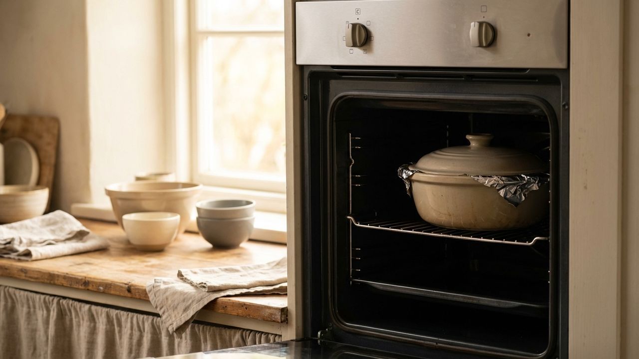 Plat qui mijote dans le four