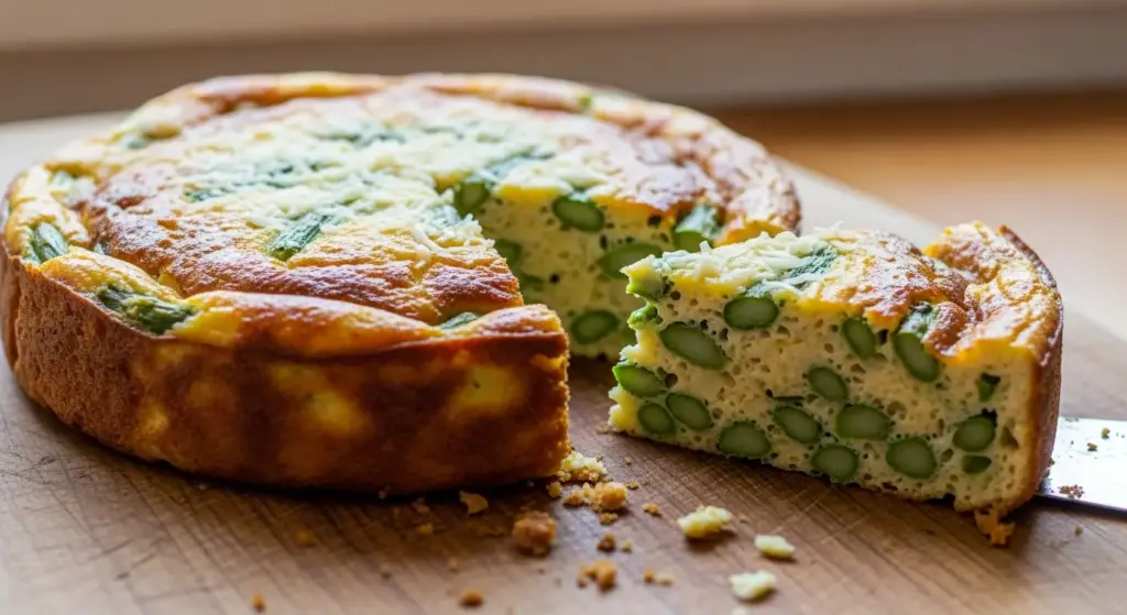 Cake aux asperges et avec du parmesan