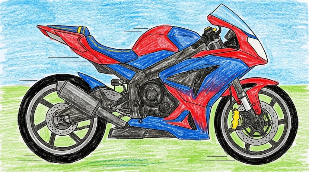 Jolis coloriages de moto à imprimer au format A4