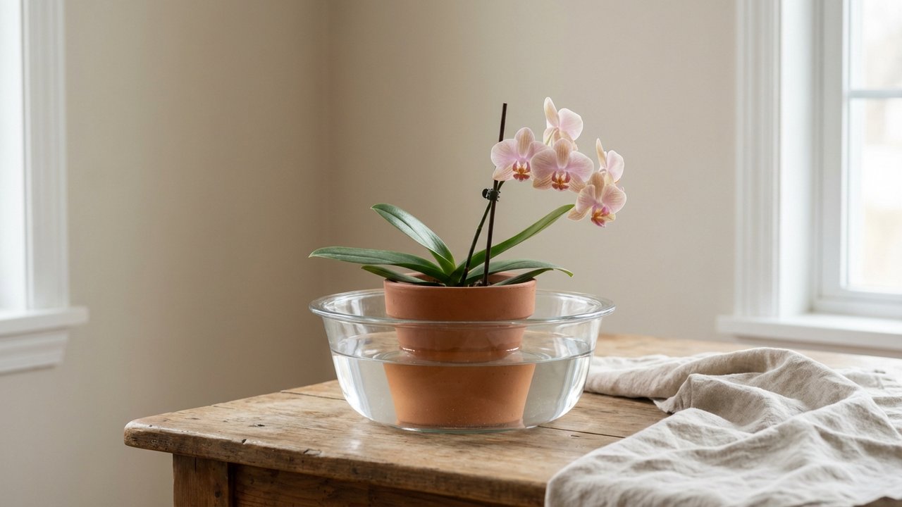 Méthode d'immersion pour arroser correctement une orchidée