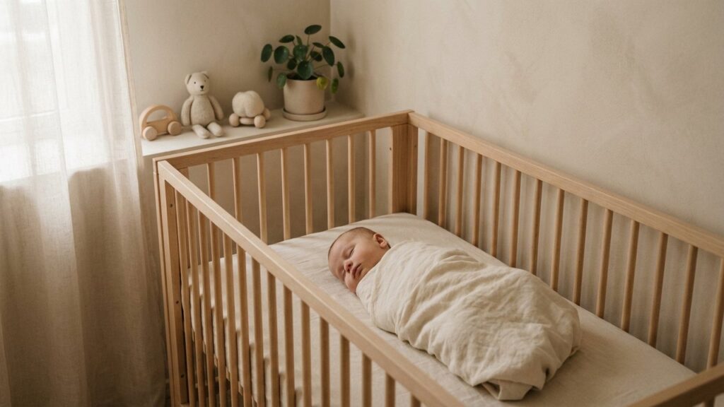 Bébé qui dort paisiblement sans pleurer
