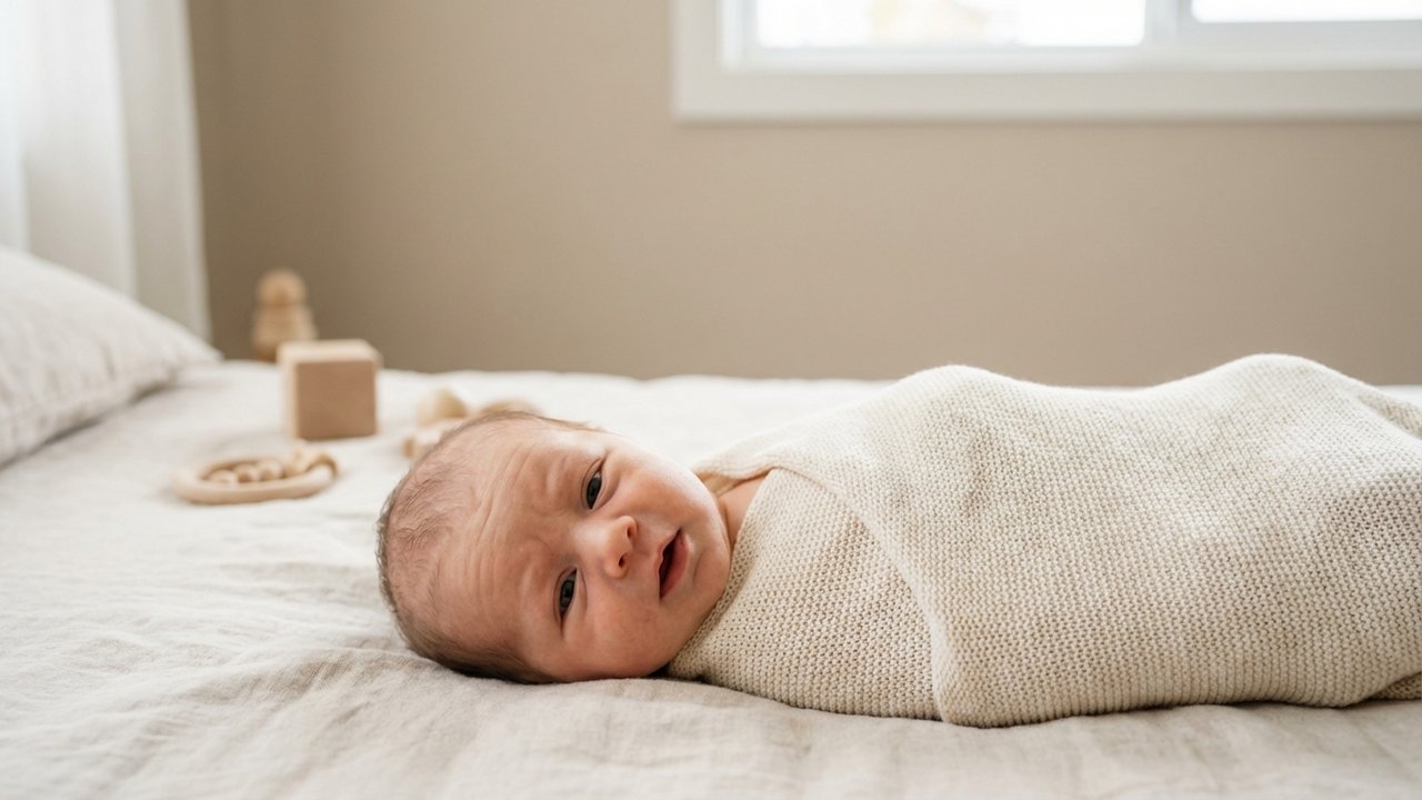 Bébé qui réagit avec des sourires et des expressions faciales