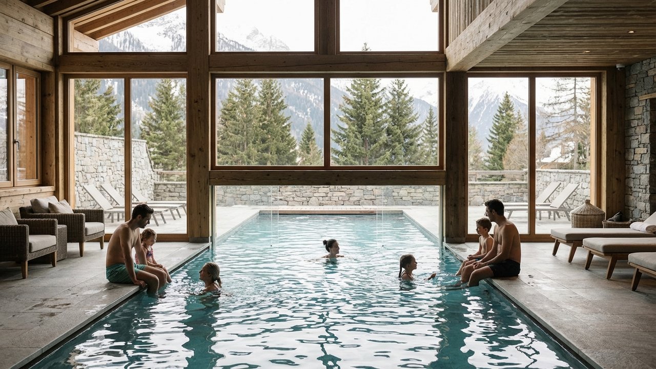 Hôtel familial en montagne avec piscines intérieure et extérieure