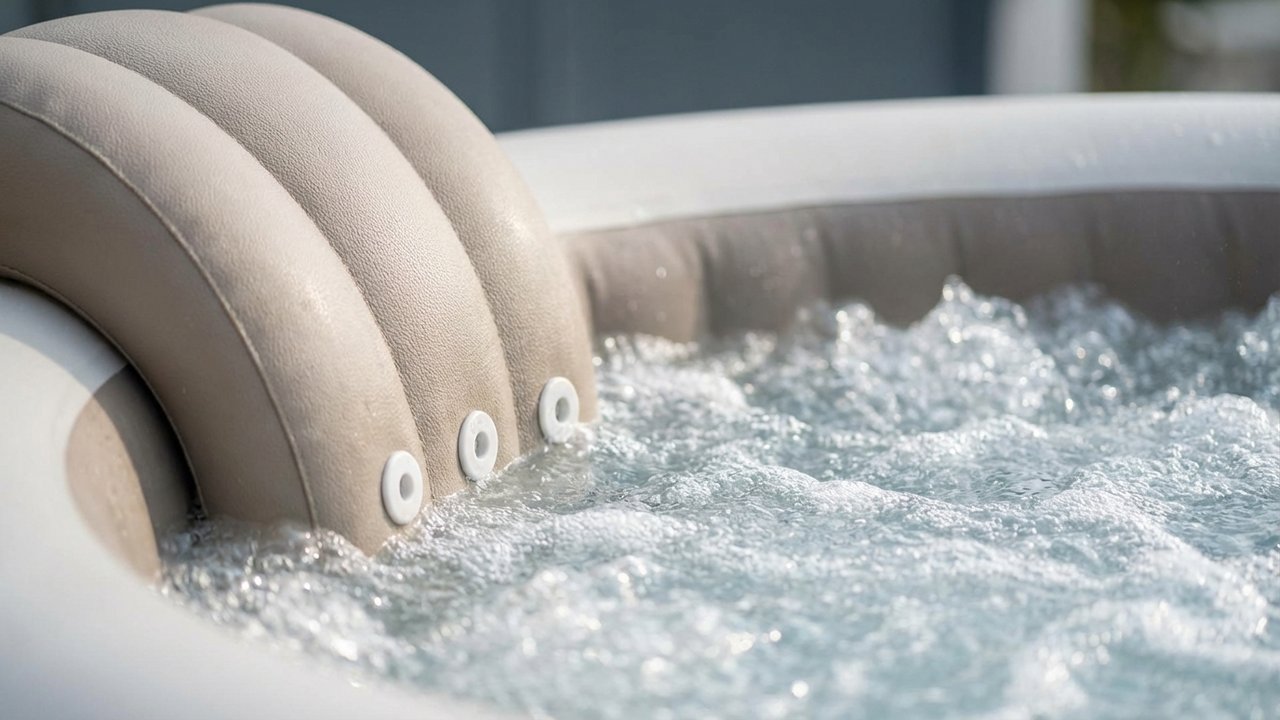 Jets de massage d'un spa gonflable en fonctionnement