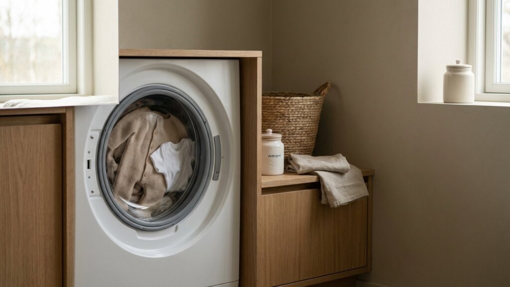 Lavage des vêtements de bébé en machine avec cycle délicat