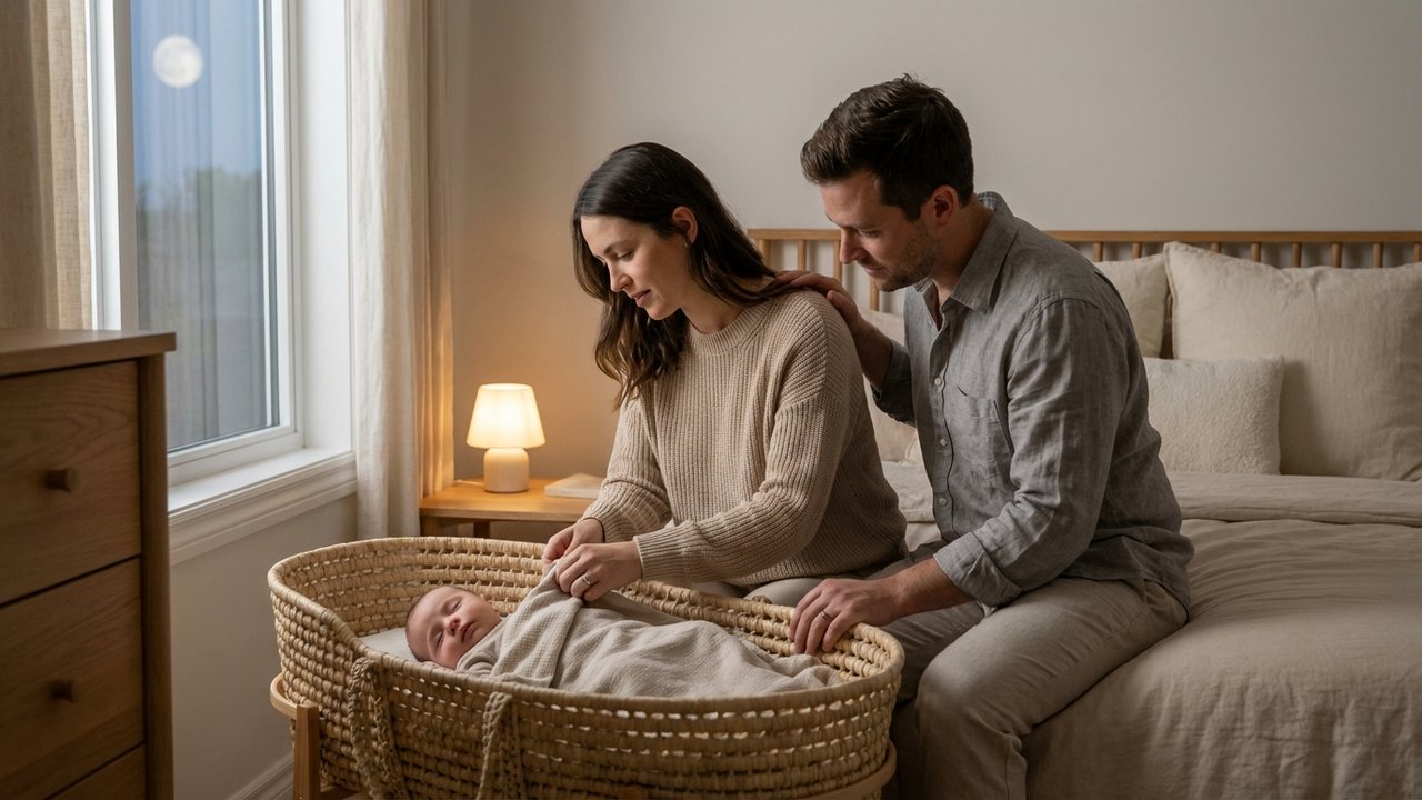 Parents s'entraidant pour les soins nocturnes et le repos pendant l'allaitement