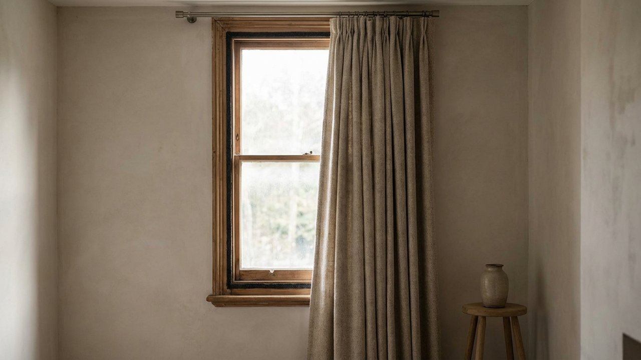 Fenêtre équipée d'un rideau antibruit et joint d'étanchéité