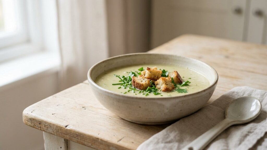 Soupe de légumes crémeuse et savoureuse bien garnie