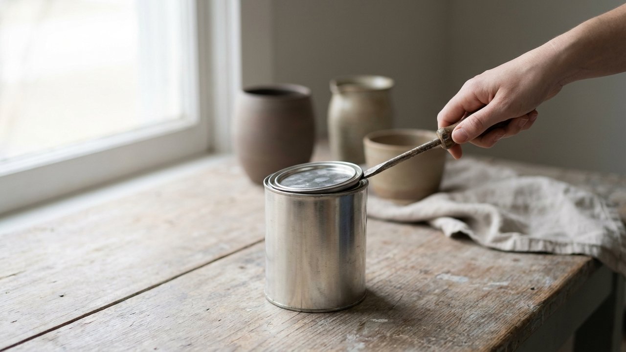 Technique correcte pour ouvrir un couvercle de pot de peinture résistant