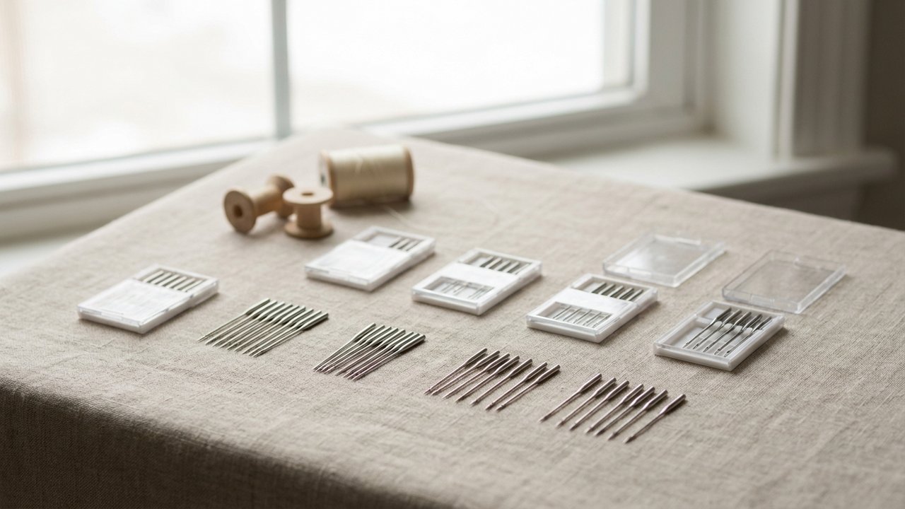 Différents types d'aiguilles de machine à coudre adaptées aux tissus