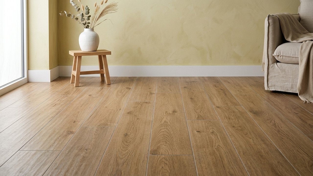 Carrelage imitation bois en grès cérame avec rendu réaliste