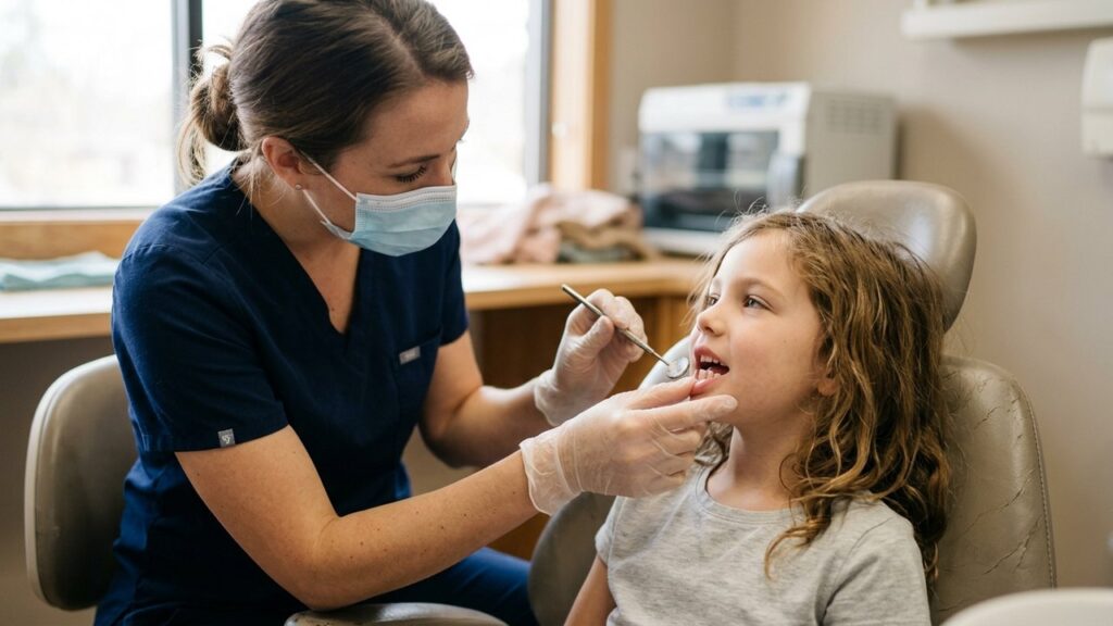 Examen d'une dent définitive qui bouge chez l'enfant