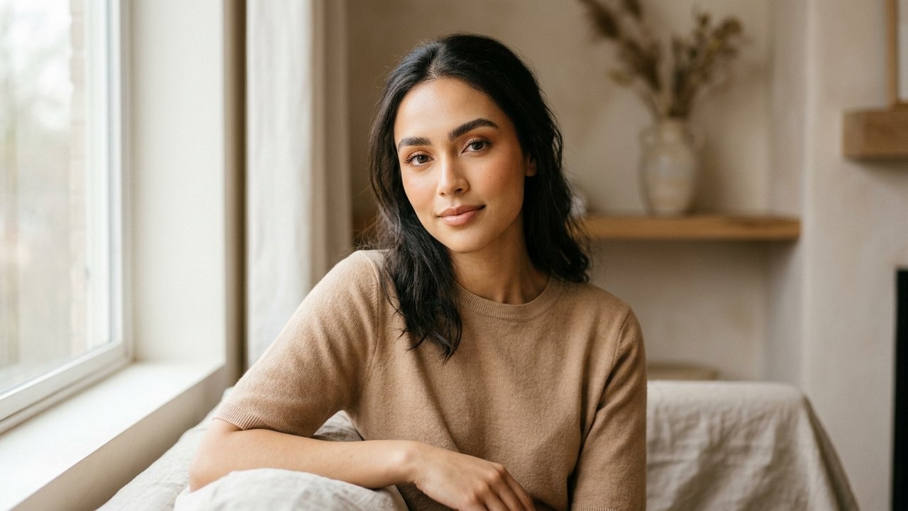 Maquillage naturel avec sourcils bien définis pour paraître plus vieille