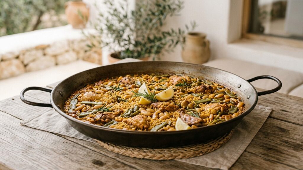 Paella avec 1 kg de riz pour 10 personnes