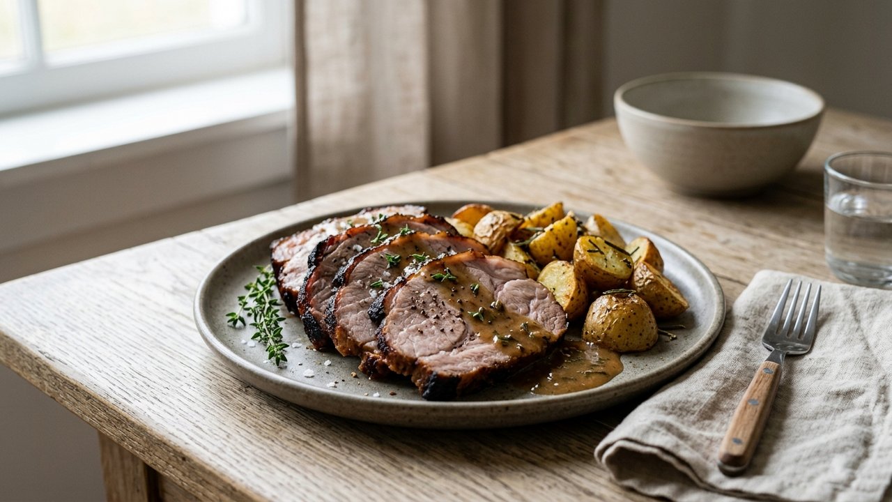 Palette à la diable cuite et tranchée, servie avec accompagnements