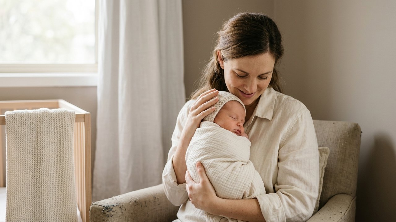Parent tenant son nouveau-né avec confiance et tendresse