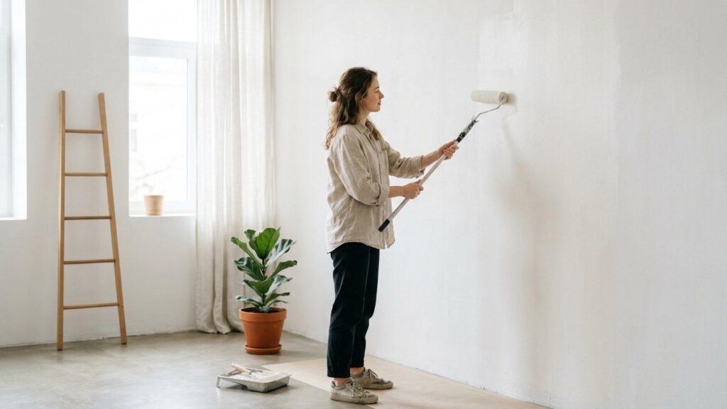 Technique pour peindre un mur sans traces avec un rouleau