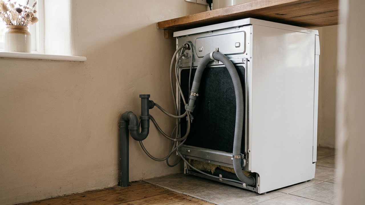 Tuyau d'évacuation d'un lave-vaisselle à vérifier