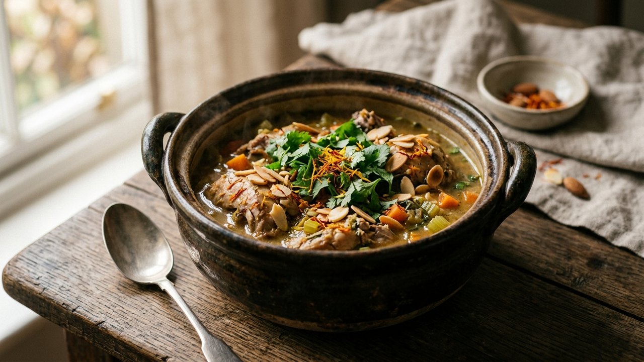 Lapin à l'andalouse : recette avec safran et amandes