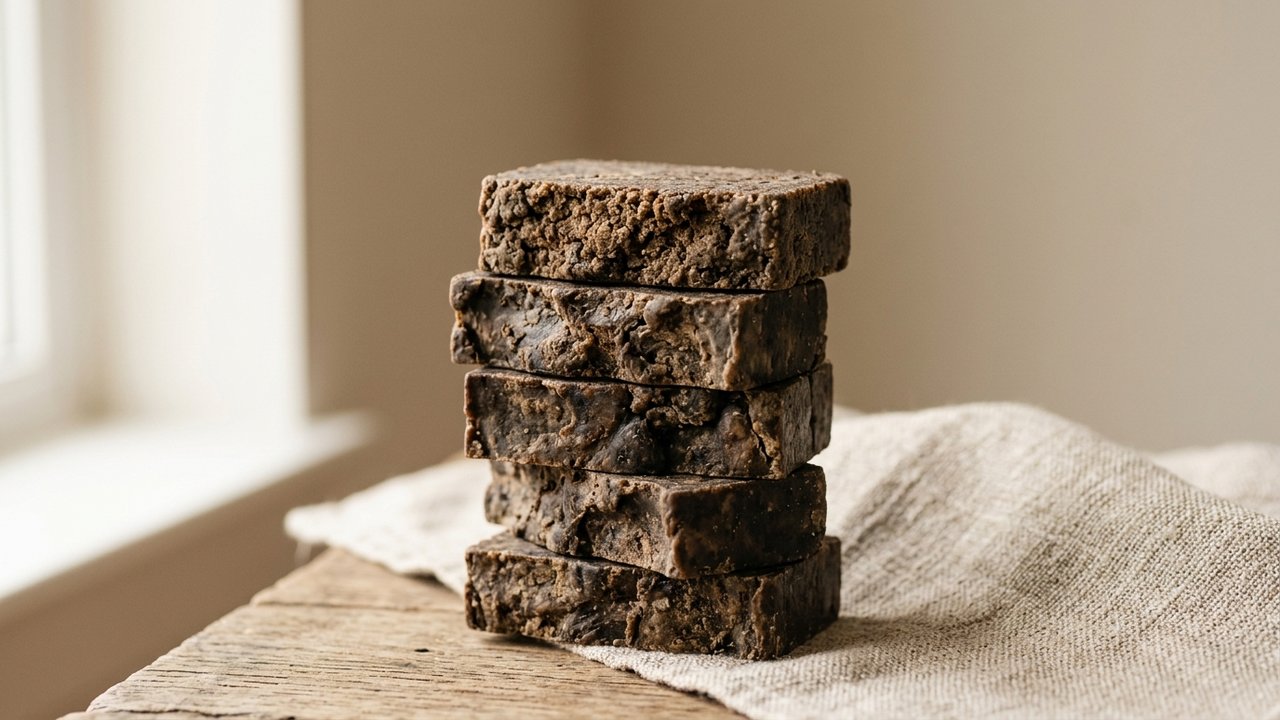 Savon noir africain en morceaux solides brun foncé