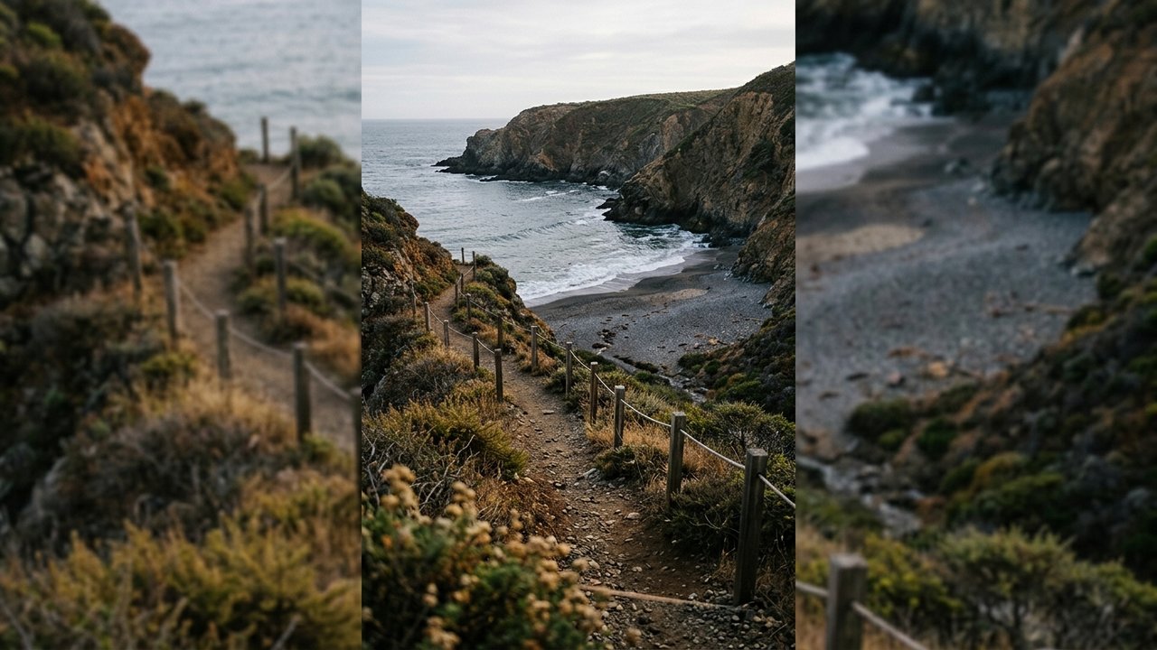 Sentier côtier escarpé menant à la playa de Sisurko