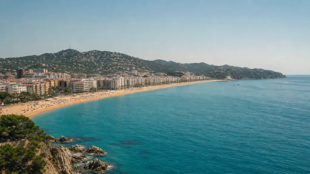 Vue panoramique de la plage de Lloret de Mar